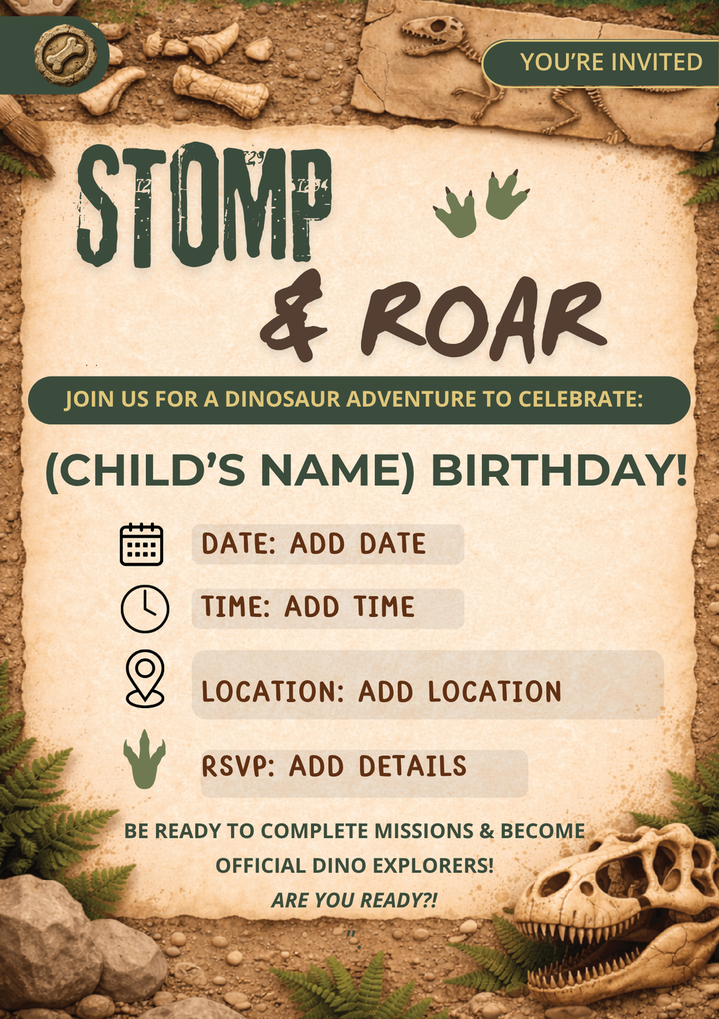 Dinosaur Discovery Birthday Party Celebration Pack