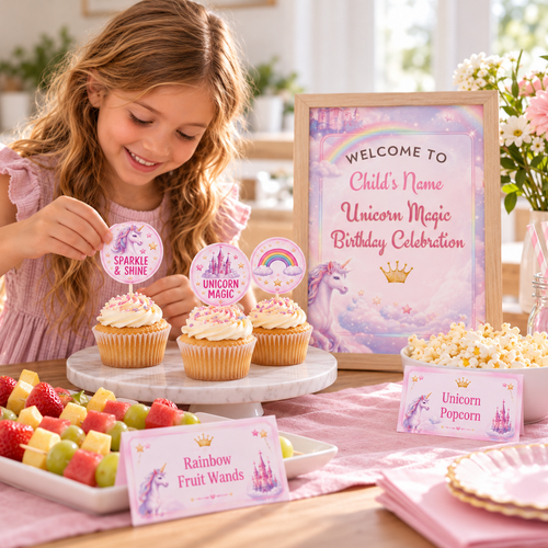 Unicorn Magic Invitations & Printables