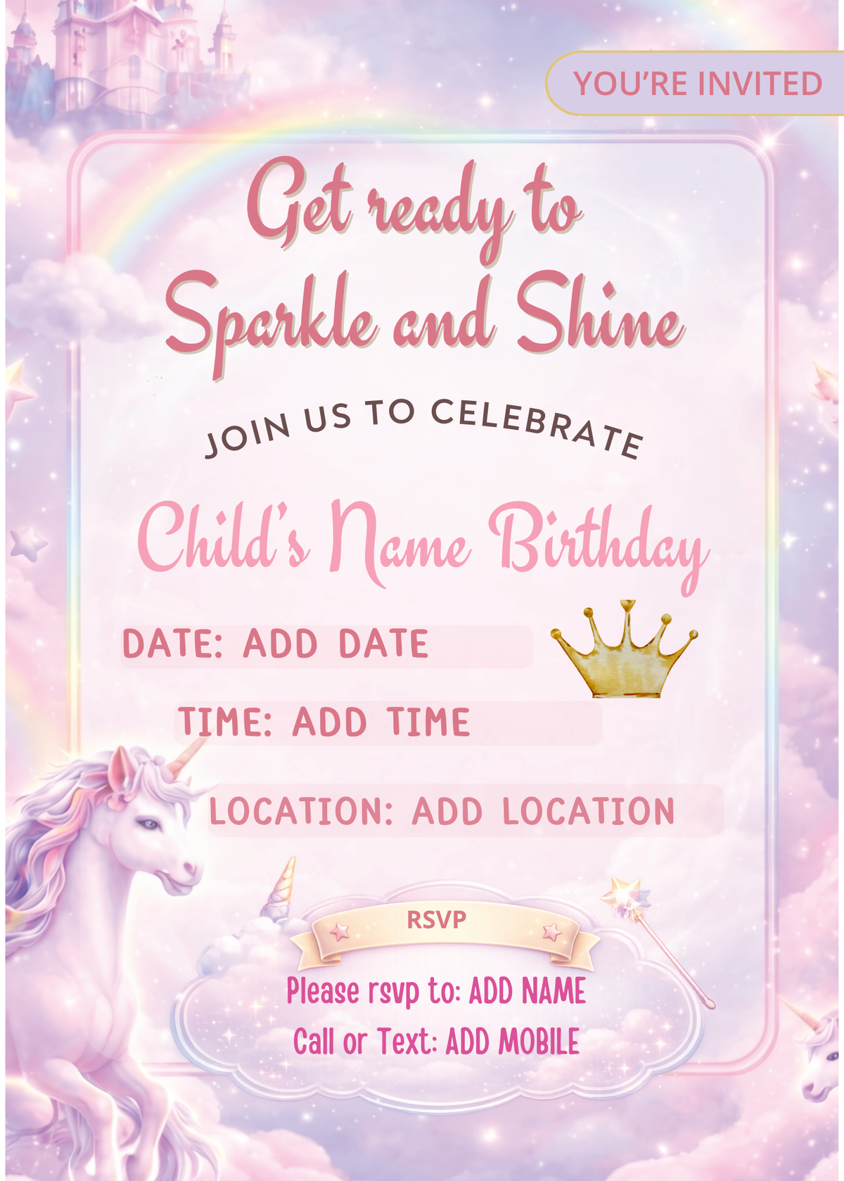 Unicorn Magic Birthday Party Celebration Pack