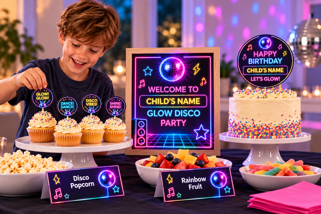 Glow Disco Birthday Party Celebration Pack