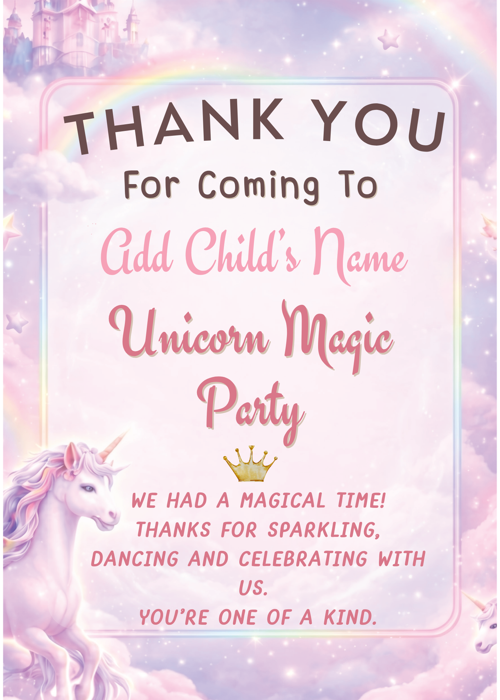 Unicorn Magic Birthday Party Celebration Pack