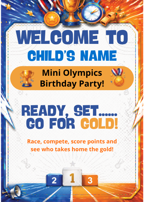 Mini Olympics Birthday Party Celebration Pack
